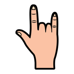 hand in rock n roll sign gesture vector illustration  design