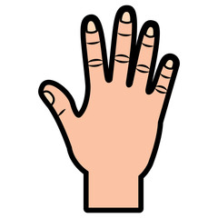 Obraz premium opened hand palm counting fingers number five vector illustration