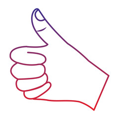 thumb up hand gesture icon image vector illustration design 