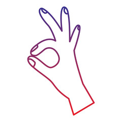 three fingers up ok hand gesture icon image vector illustration design 