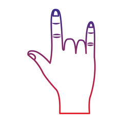 rock and roll hand gesture icon image vector illustration design 