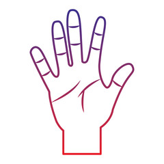 open hand gesture icon image vector illustration design 