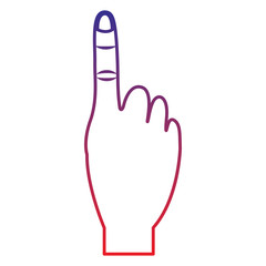 one finger up hand gesture icon image vector illustration design 