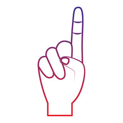 one finger up hand gesture icon image vector illustration design 