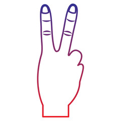 two fingers up peace hand gesture icon image vector illustration design 