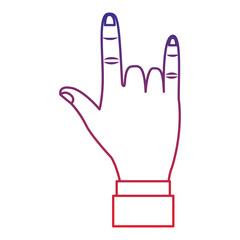 rock and roll hand gesture icon image vector illustration design 