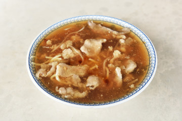 Pork thick soup on the table 