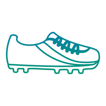 cleat shoe football soccer icon image vector illustration design  blue to green ombre
