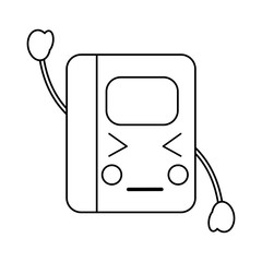 Fototapeta premium notebook angry school supplies es kawaii icon image vector illustration design black line 