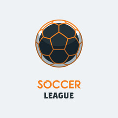 Soccer Football Logo Template. Modern Sport Ball Emblem on a Light Background