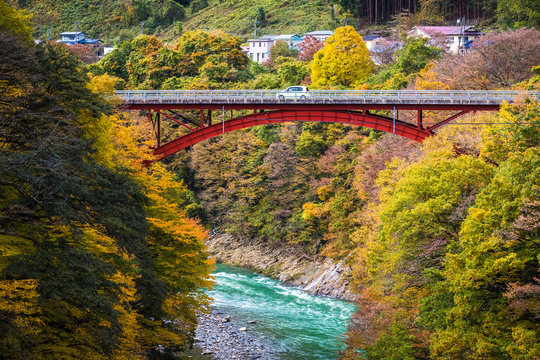 autumn valley in autumn at Fukushima prefecture