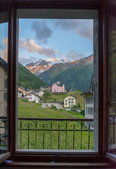 View of Trient Switzerland from Hostel Window during Tour du Mont Blanc Trek 2015
