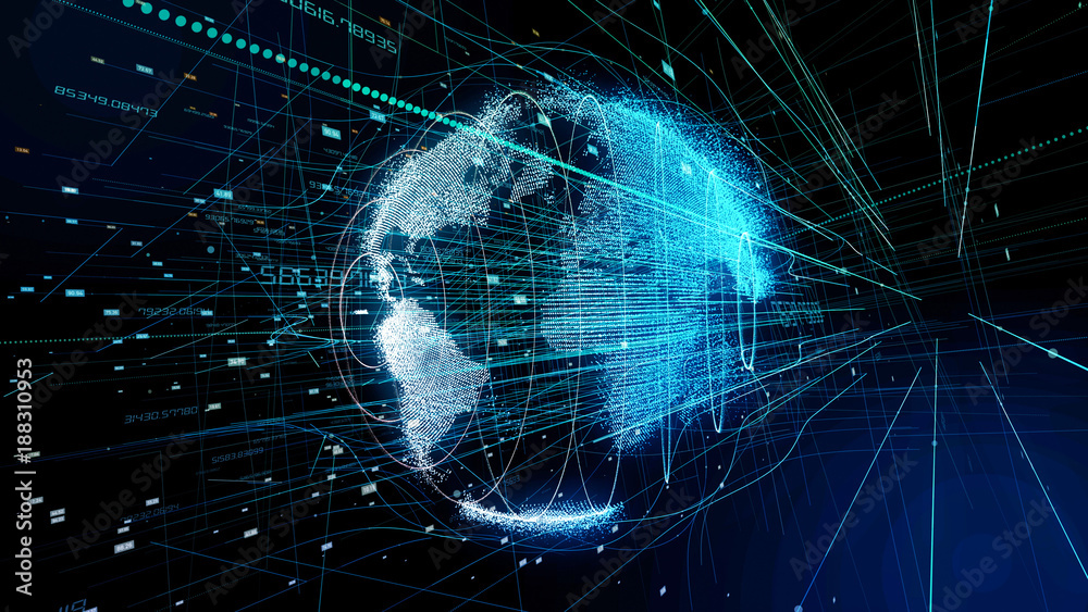 Poster global communication concept. technological abstract background.