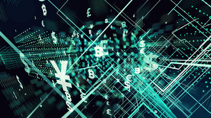 Financial technology concept. Technological abstract background.