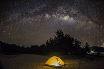 Milkyway over sky in Kudat beach, Malaysia