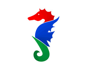 seahorses icon nautical aquatic image vector