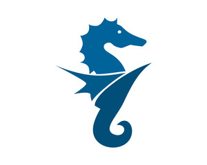 blue seahorses blue silhouette image vector © vector_factory