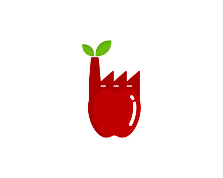 Factory Fruit Icon Logo Design Element