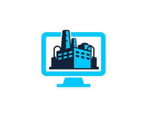 Fototapeta premium PC Factory Icon Logo Design Element