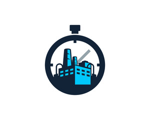 Factory Time Icon Logo Design Element