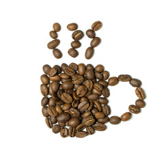 Coffee cup icon from beans
