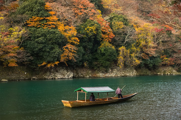 Arashiyama town at kyoto in autumn