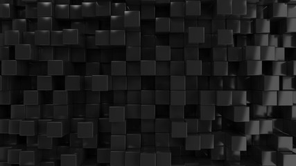 Wall of black cubes