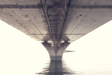 steel construction from under the bridge