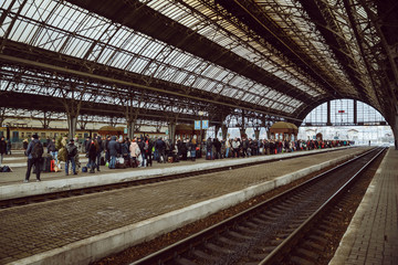 railway station with people