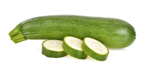  fresh green zucchini isolated on white background