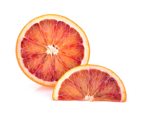 Blood red oranges isolated on white background