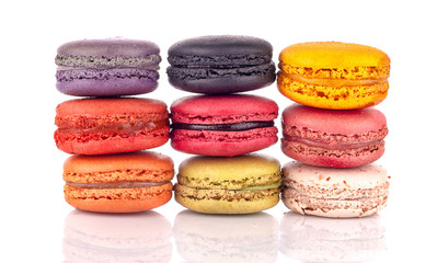 Sweet and colourful french macaroons or macaron