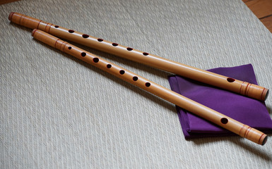 Flute of the Japanese traditional musical instrument © aozora