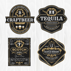 Classic vintage frame for whisky labels and antique product - obrazy, fototapety, plakaty