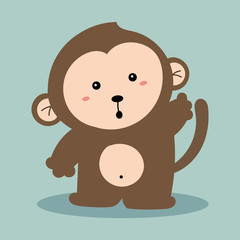 cute monkey vector