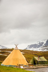 Tent in Haukeli mountains, Norway