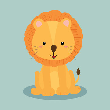cute lion vector