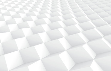 White tilt cubes background