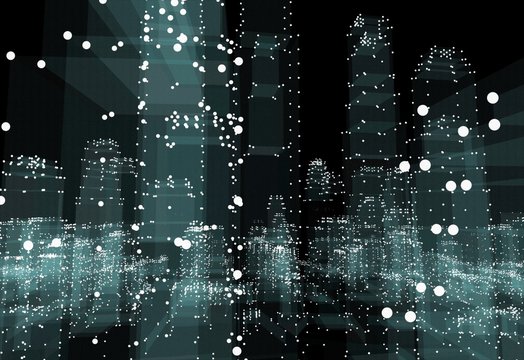 Abstract 3d city rendering