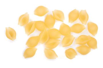pasta isolated on white background top view. Flat lay