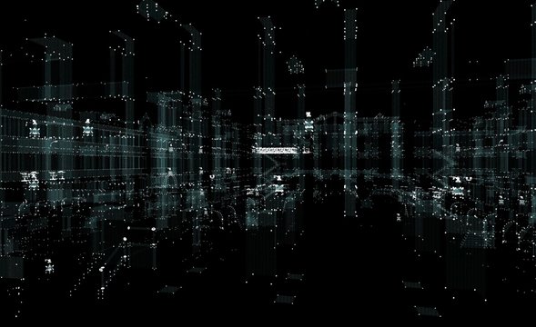 Hologram futuristic interface city