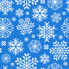 Fototapeta na wymiar Snowflake Seamless Pattern, Backgrounds, Wrapping