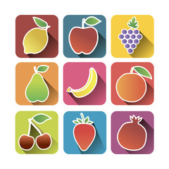 fruits vector icon set