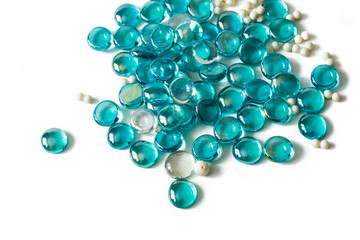 Shiny glass stones Aqua colored
