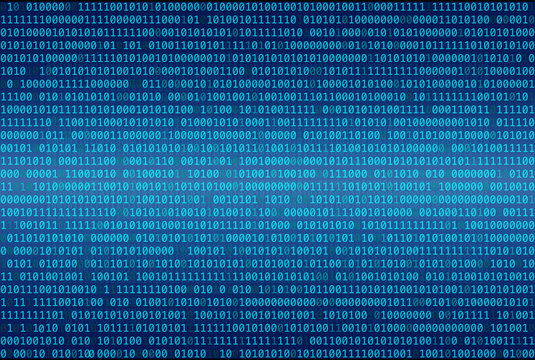 Binary code abstract background, Digital communication code.
