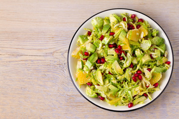Refreshing Brussels Sprouts Pomegranate, Avocado, and Orange Salad