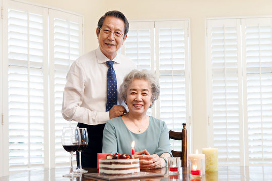 The old couple fiftieth anniversary