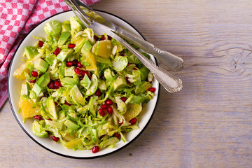 Refreshing Brussels Sprouts Pomegranate, Avocado, and Orange Salad