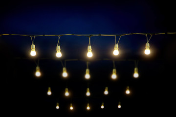 night decoration with light bulb