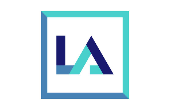 LA Square Ribbon letter Logo